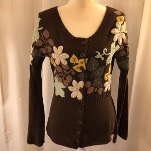 Anthropologie Moth Spring Forest Cardigan